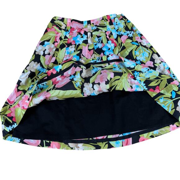 Vintage Talbots Women Pleated Skirt 10 Floral 100% Cotton Fun Feminine Flirty - Picture 2 of 6